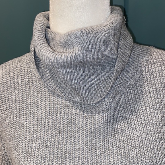 NWOT Lulus Sheerah Grey Turtleneck Midi Sweater Dress - Picture 5 of 10